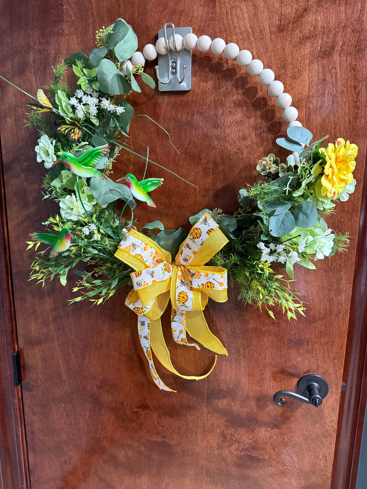 Spring Hummingbird, Bees, and Butterflies Wreath