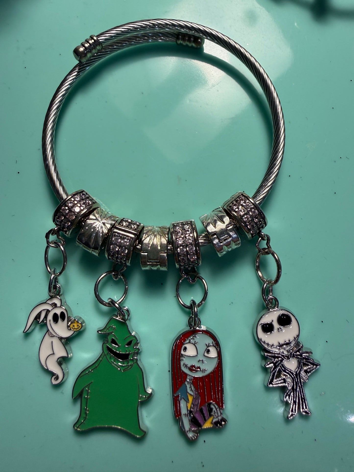 925 Sterling Silver Nightmare-Inspired Charm Bracelet