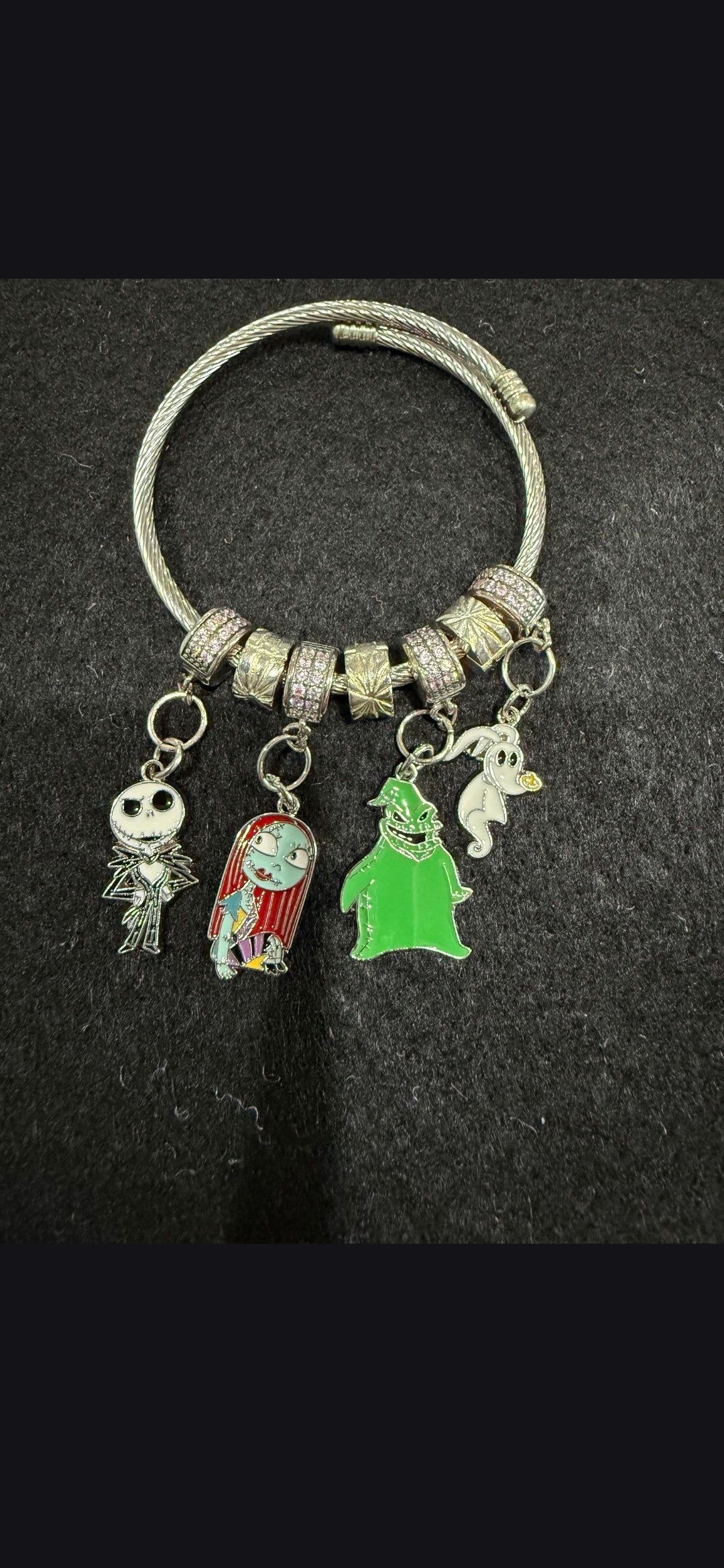 925 Sterling Silver Nightmare-Inspired Charm Bracelet